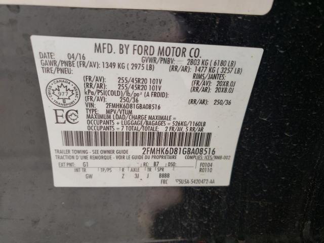 Photo 11 VIN: 2FMHK6D81GBA08516 - FORD FLEX 