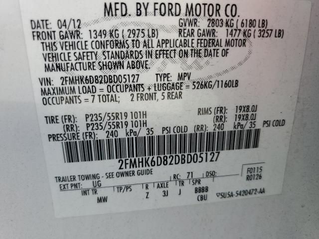 Photo 12 VIN: 2FMHK6D82DBD05127 - FORD FLEX LIMIT 