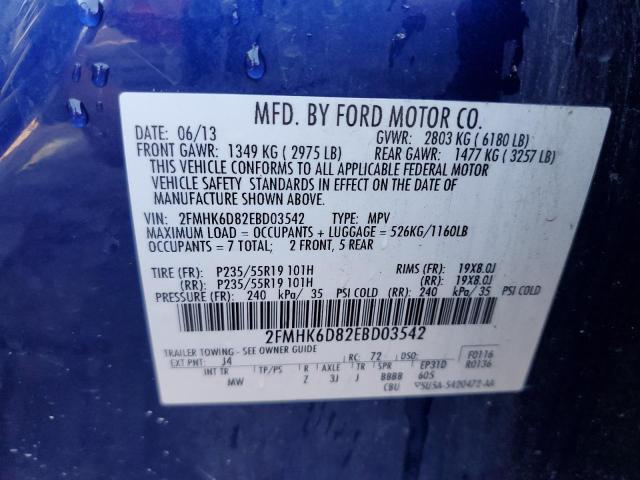 Photo 11 VIN: 2FMHK6D82EBD03542 - FORD FLEX LIMIT 