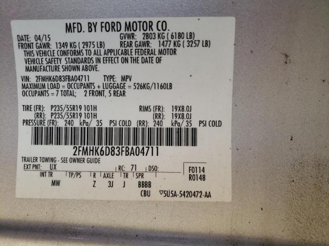 Photo 12 VIN: 2FMHK6D83FBA04711 - FORD FLEX 