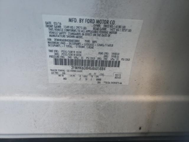 Photo 9 VIN: 2FMHK6D84GBA05884 - FORD FLEX LIMIT 