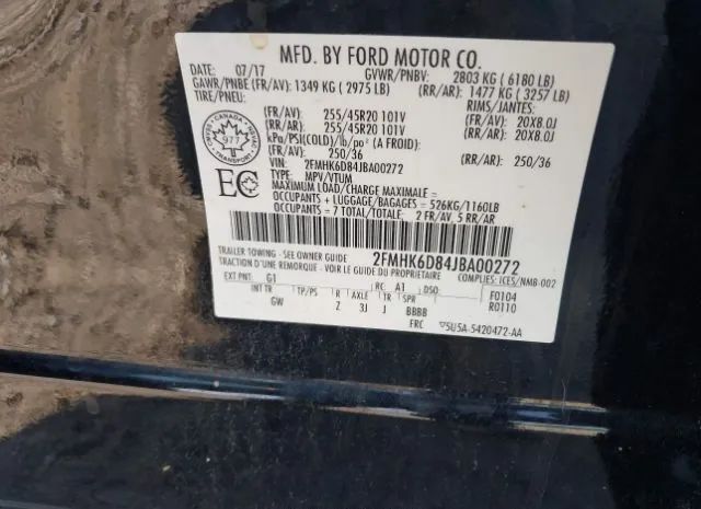 Photo 8 VIN: 2FMHK6D84JBA00272 - FORD FLEX 