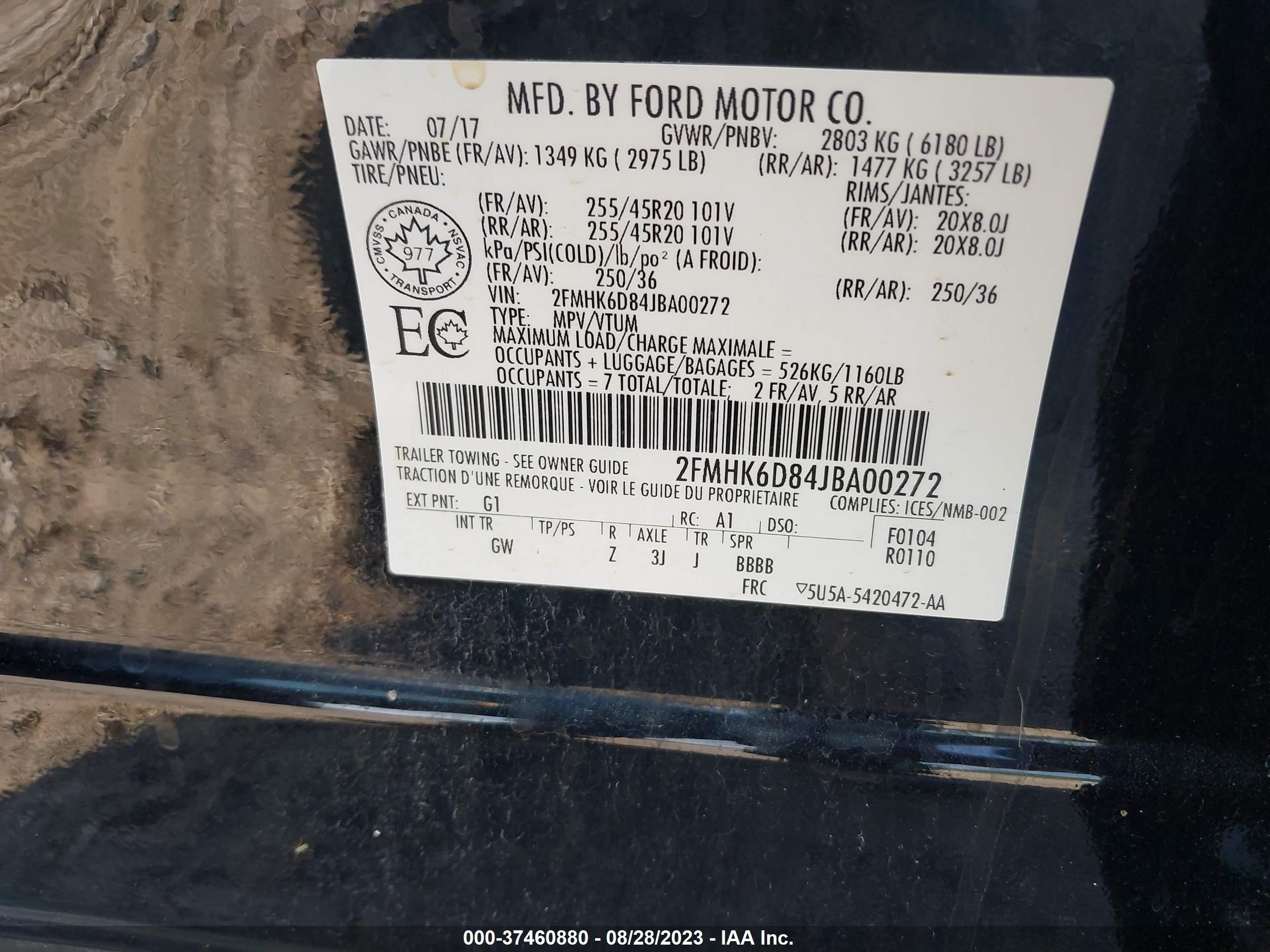 Photo 8 VIN: 2FMHK6D84JBA00272 - FORD FLEX 