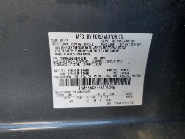 Photo 12 VIN: 2FMHK6D85FBA06346 - FORD FLEX 