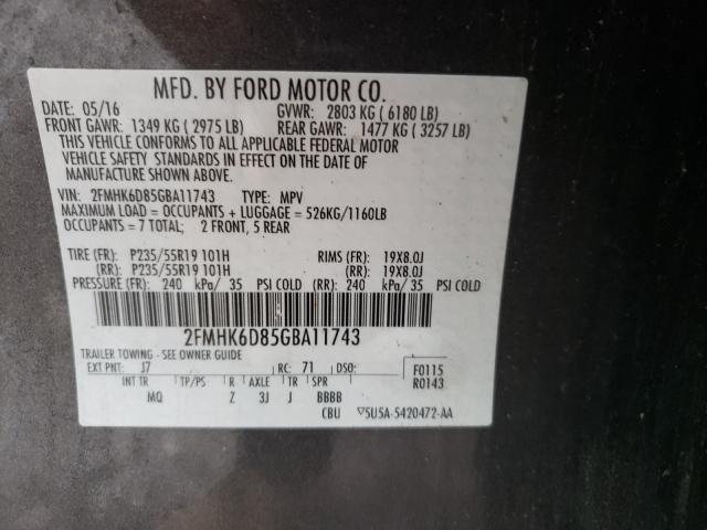 Photo 9 VIN: 2FMHK6D85GBA11743 - FORD FLEX 