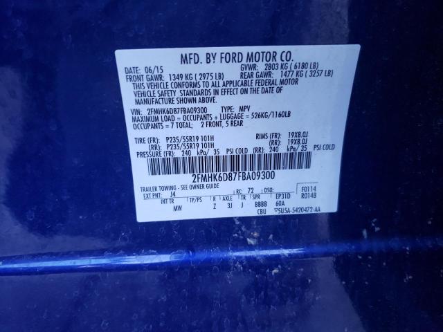 Photo 9 VIN: 2FMHK6D87FBA09300 - FORD FLEX LIMIT 