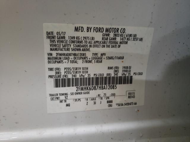 Photo 9 VIN: 2FMHK6D87HBA12085 - FORD FLEX LIMIT 