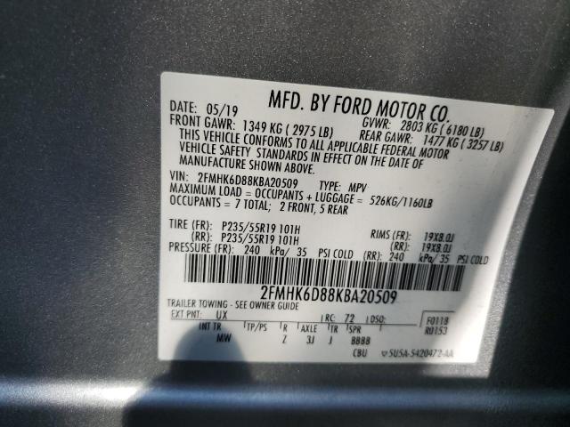 Photo 12 VIN: 2FMHK6D88KBA20509 - FORD FLEX LIMIT 