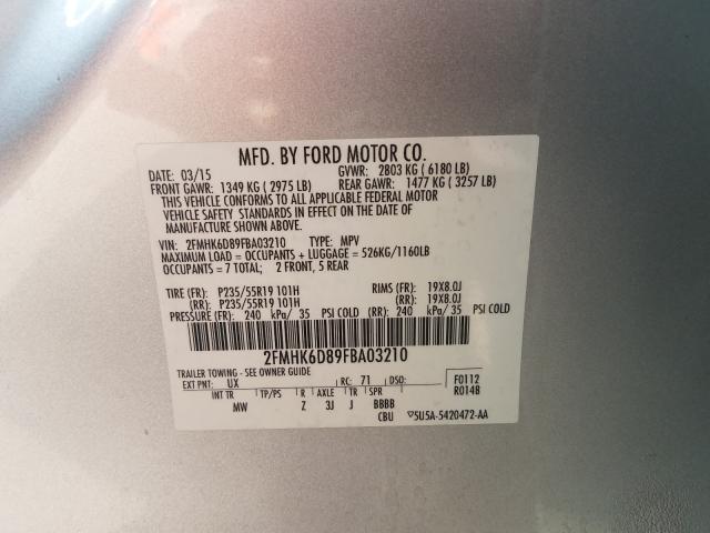 Photo 9 VIN: 2FMHK6D89FBA03210 - FORD FLEX LIMIT 