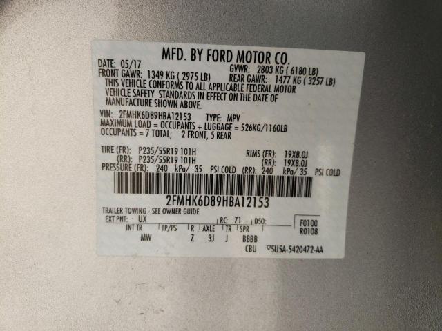 Photo 9 VIN: 2FMHK6D89HBA12153 - FORD FLEX LIMIT 