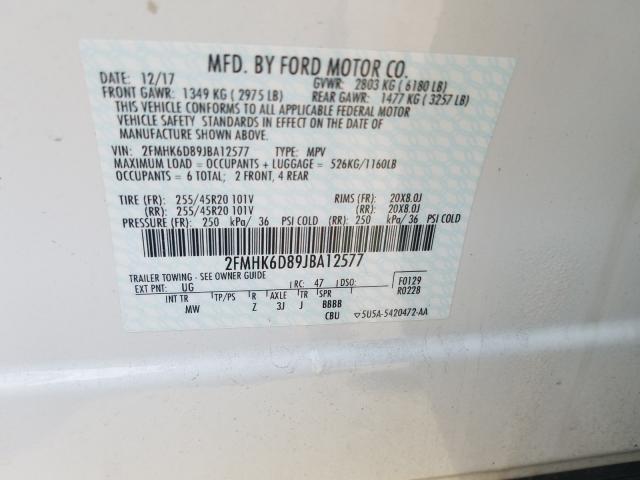 Photo 9 VIN: 2FMHK6D89JBA12577 - FORD FLEX LIMIT 