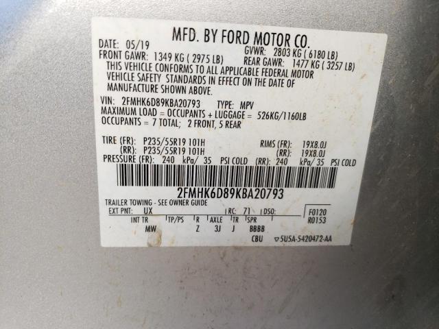 Photo 9 VIN: 2FMHK6D89KBA20793 - FORD FLEX 