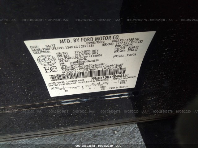 Photo 8 VIN: 2FMHK6D8XHBA08550 - FORD FLEX 