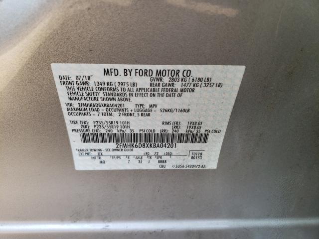 Photo 9 VIN: 2FMHK6D8XKBA04201 - FORD FLEX LIMIT 