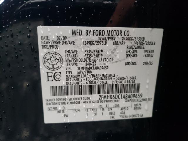 Photo 9 VIN: 2FMHK6DC1ABA09659 - FORD FLEX LIMIT 