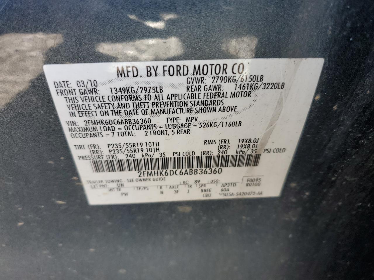 Photo 13 VIN: 2FMHK6DC6ABB36360 - FORD FLEX 