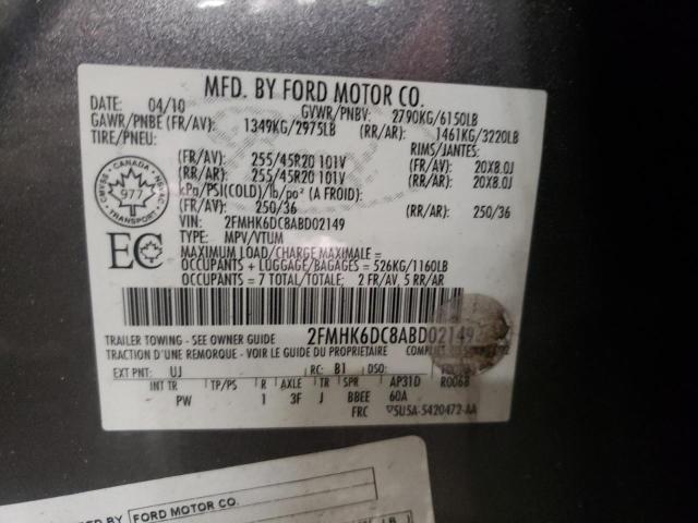 Photo 9 VIN: 2FMHK6DC8ABD02149 - FORD FLEX LIMIT 