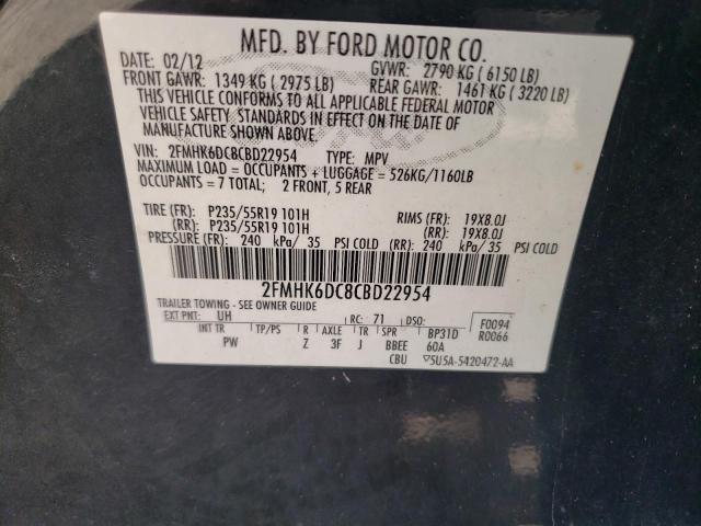 Photo 11 VIN: 2FMHK6DC8CBD22954 - FORD FLEX LIMIT 