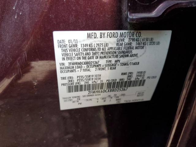 Photo 12 VIN: 2FMHK6DCXBBD25367 - FORD FLEX LIMIT 