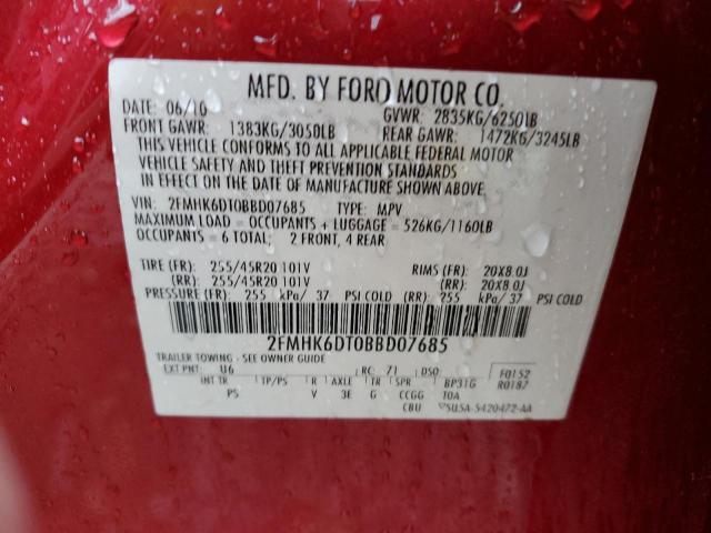 Photo 12 VIN: 2FMHK6DT0BBD07685 - FORD FLEX LIMIT 