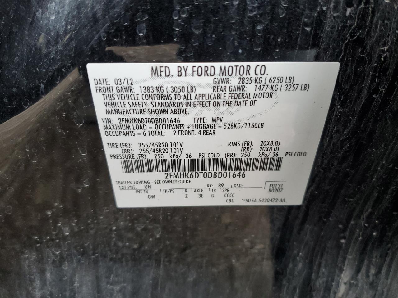 Photo 11 VIN: 2FMHK6DT0DBD01646 - FORD FLEX 