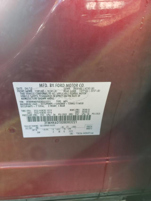 Photo 9 VIN: 2FMHK6DT0DBD03221 - FORD FLEX LIMIT 