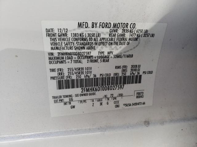 Photo 12 VIN: 2FMHK6DT0DBD27597 - FORD FLEX LIMIT 