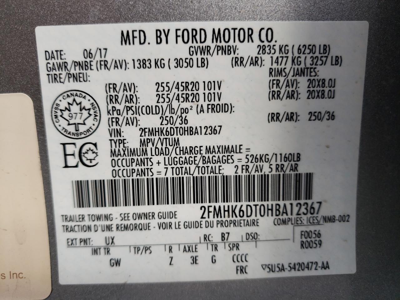 Photo 12 VIN: 2FMHK6DT0HBA12367 - FORD FLEX 