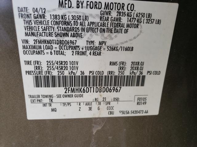 Photo 9 VIN: 2FMHK6DT1DBD06967 - FORD FLEX LIMIT 