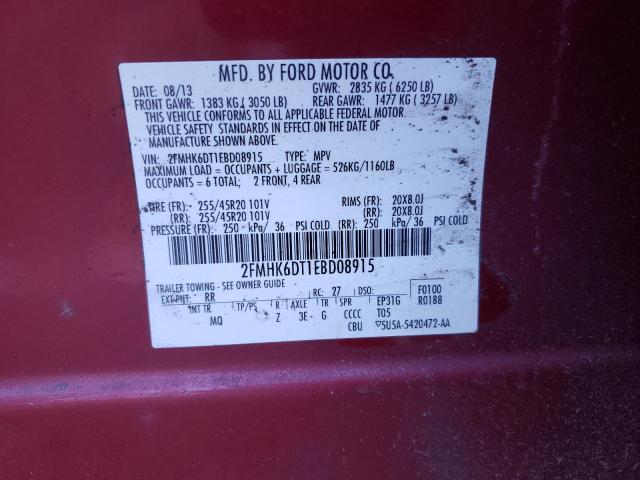 Photo 11 VIN: 2FMHK6DT1EBD08915 - FORD FLEX LIMIT 