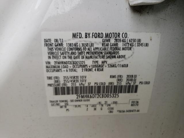 Photo 9 VIN: 2FMHK6DT2CBD05325 - FORD FLEX LIMIT 