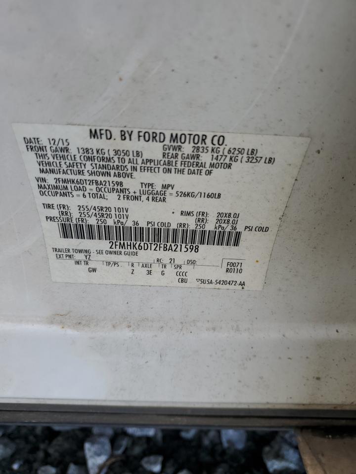 Photo 12 VIN: 2FMHK6DT2FBA21598 - FORD FLEX 