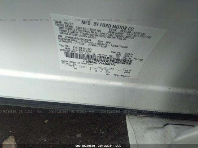 Photo 8 VIN: 2FMHK6DT2JBA00341 - FORD FLEX 