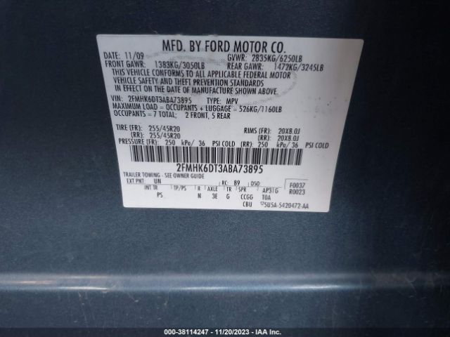 Photo 8 VIN: 2FMHK6DT3ABA73895 - FORD FLEX 