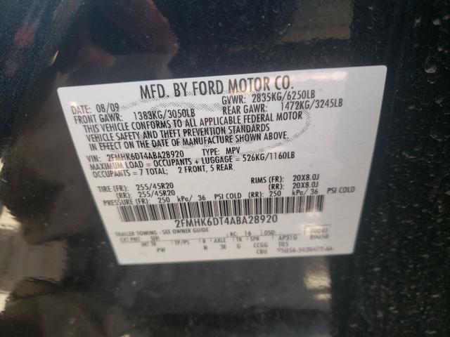 Photo 9 VIN: 2FMHK6DT4ABA28920 - FORD FLEX LIMIT 