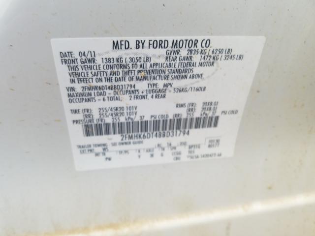 Photo 9 VIN: 2FMHK6DT4BBD31794 - FORD FLEX LIMIT 