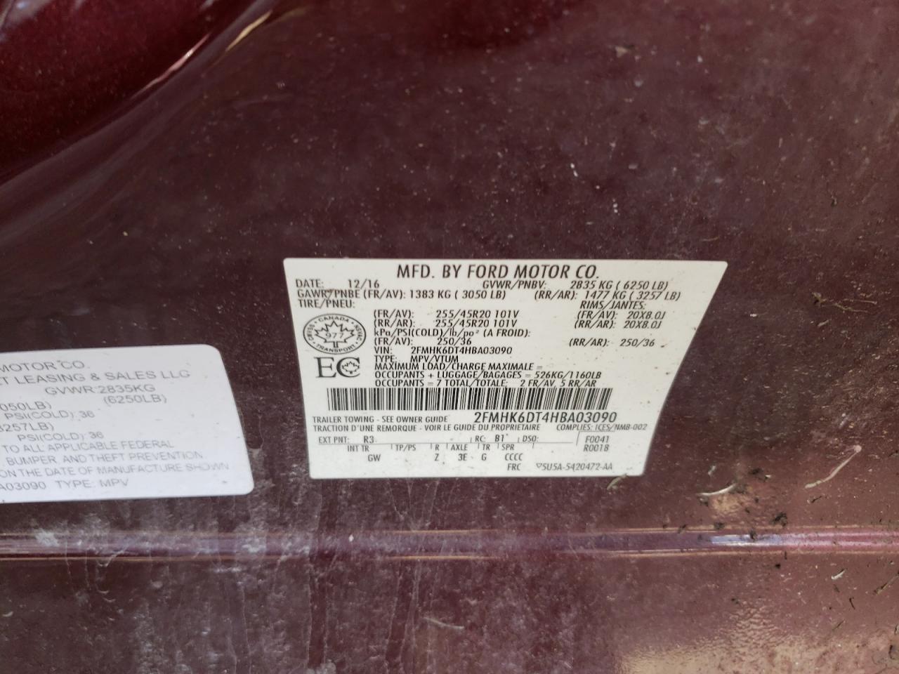 Photo 12 VIN: 2FMHK6DT4HBA03090 - FORD FLEX 