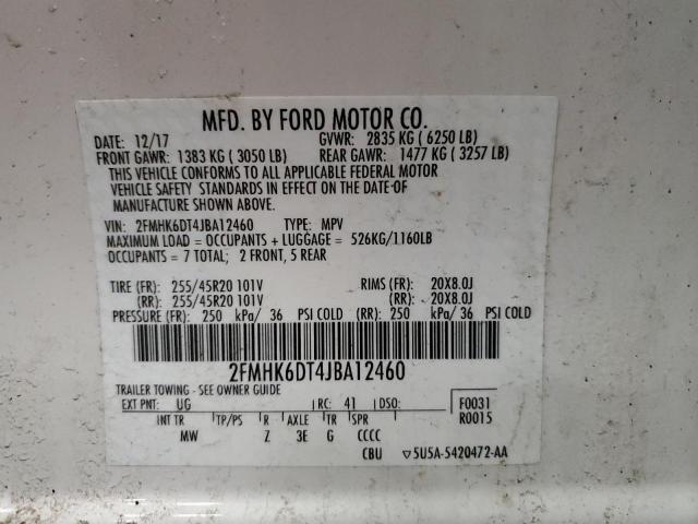 Photo 12 VIN: 2FMHK6DT4JBA12460 - FORD FLEX 