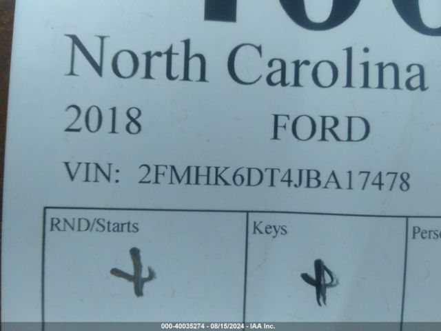 Photo 8 VIN: 2FMHK6DT4JBA17478 - FORD FLEX 