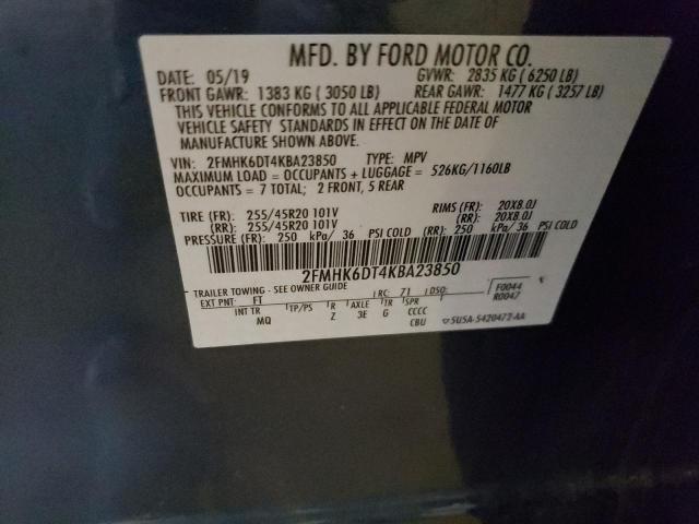 Photo 11 VIN: 2FMHK6DT4KBA23850 - FORD FLEX LIMIT 