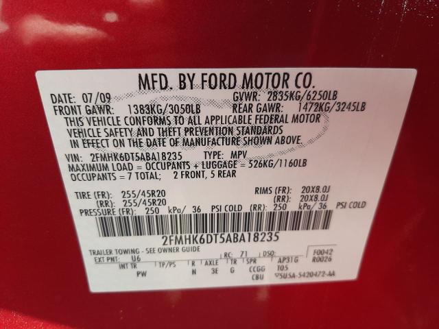 Photo 9 VIN: 2FMHK6DT5ABA18235 - FORD FLEX LIMIT 