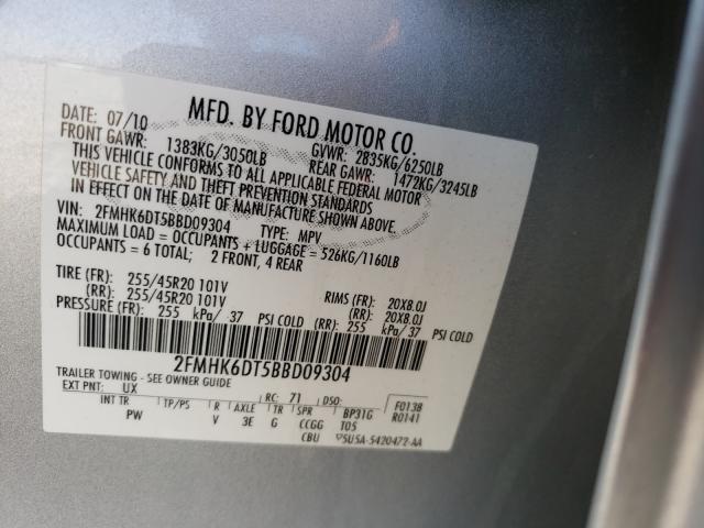 Photo 9 VIN: 2FMHK6DT5BBD09304 - FORD FLEX LIMIT 