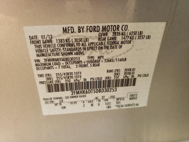 Photo 9 VIN: 2FMHK6DT5DBD30253 - FORD FLEX LIMIT 