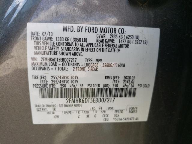 Photo 9 VIN: 2FMHK6DT5EBD07217 - FORD FLEX LIMIT 