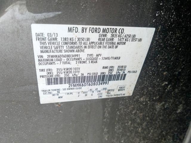 Photo 9 VIN: 2FMHK6DT6DBD34991 - FORD FLEX LIMIT 