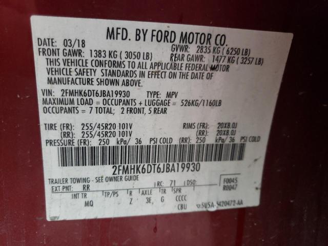 Photo 12 VIN: 2FMHK6DT6JBA19930 - FORD FLEX 