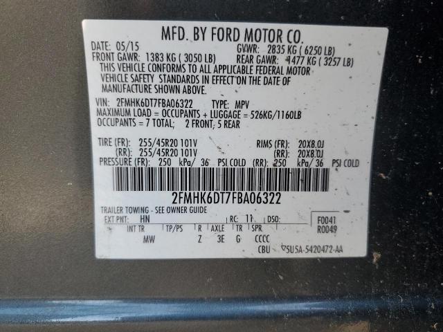 Photo 12 VIN: 2FMHK6DT7FBA06322 - FORD FLEX LIMIT 