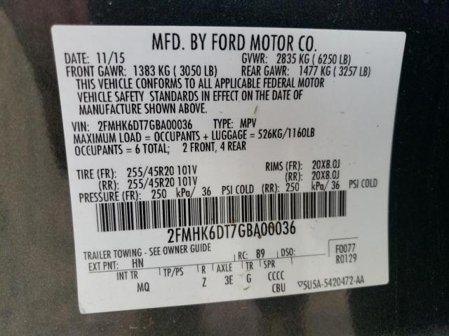 Photo 12 VIN: 2FMHK6DT7GBA00036 - FORD FLEX 