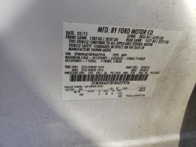 Photo 9 VIN: 2FMHK6DT8FBA02926 - FORD FLEX LIMIT 