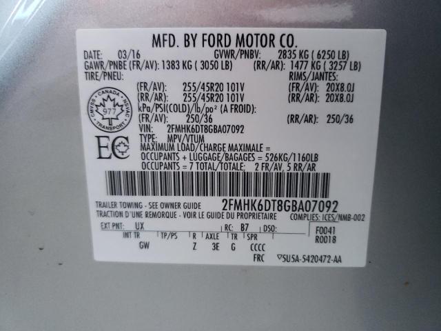 Photo 9 VIN: 2FMHK6DT8GBA07092 - FORD FLEX LIMIT 